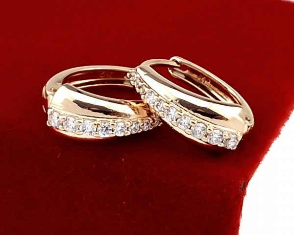 4811 Złote kolczyki cyrkonie pozłacane 18k Xuping wiszące 