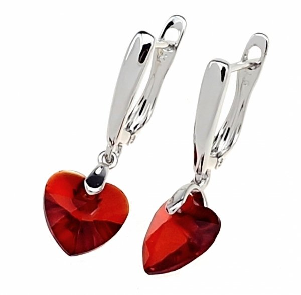709 Srebrne kolczyki Austrian Crystal pozłacane białym złotem wiszące