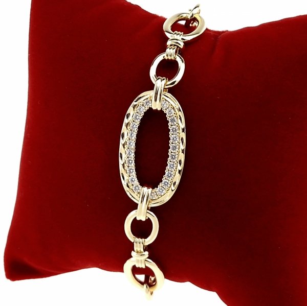 2503 Bransoletka elegancka złota 16+3cm pozłacana 14k