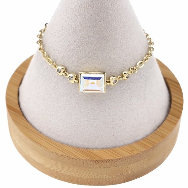 4815 Bransoletka elegancka złota 16,5+3cm pozłacana 14k Xuping Austrian Crystal