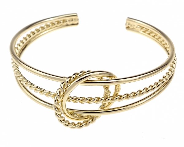 op221 Bransoletka elegancka złota bangla 6cm pozłacana 14k 