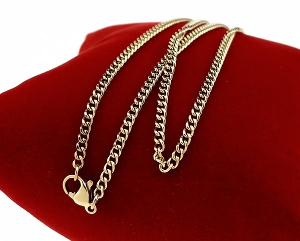 1433 Złoty łańcuszek 45cm stal chirurgiczna 316L nierdzewna 