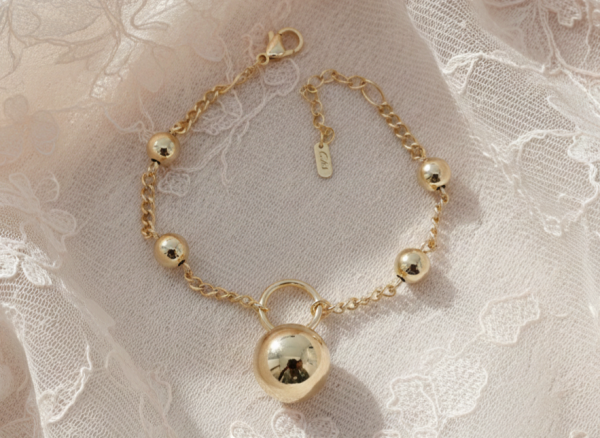 465b Bransoletka elegancka złota 17+3cm pozłacana 14k 