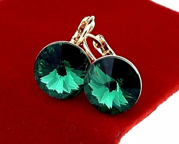 418 Kolczyki złote Austrian Crystal cyrkonia pozłacane 18k Xuping wiszące