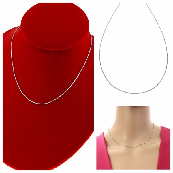 2433 Srebrny łańcuszek 40cm 1mm pozłacany białym złotem Xuping