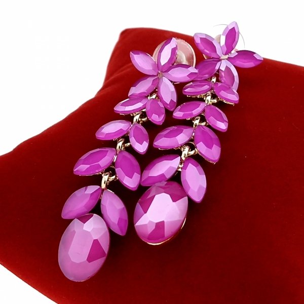 1900 Kolczyki złote pozłacane wiszące 14K cyrkonie kwiatki