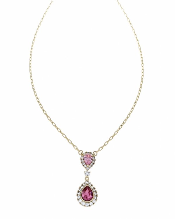 4494 Złoty łańcuszek Austrian Crystal 40+5 naszyjnik pozłacany 14K Xuping