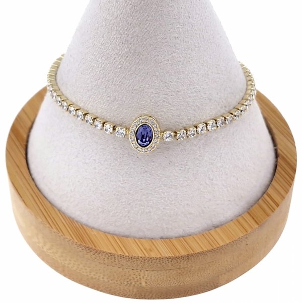 1045 Bransoletka elegancka złota 17+3cm pozłacana 14k Xuping Austrian Crystal