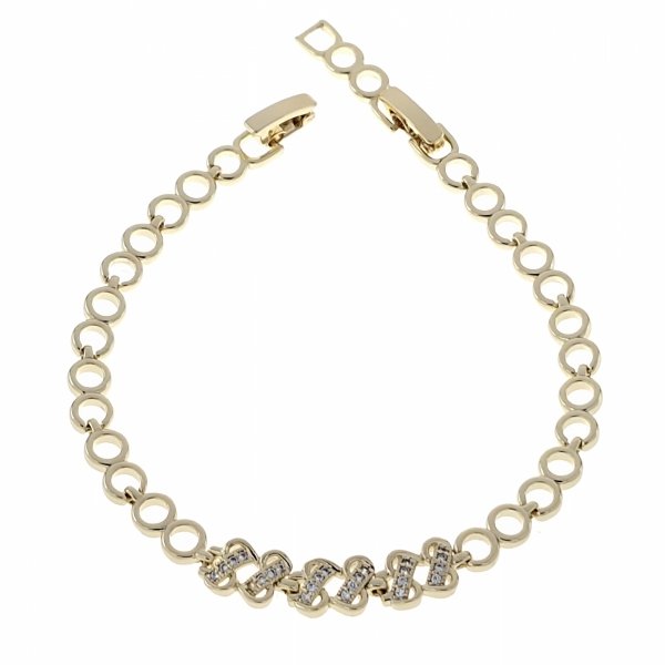 4542 Bransoletka elegancka złota 17,5+2cm pozłacana 14k Xuping cyrkonie