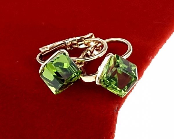 1507 Kolczyki złote Austrian Crystal cyrkonia pozłacane 18k Xuping wiszące