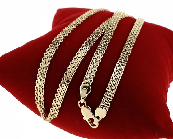 0371 Złoty łańcuszek 60cm bismark pozłacany 14K naszyjnik  