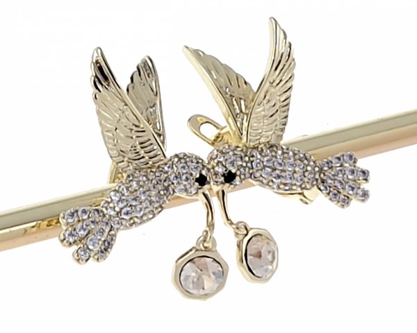 1749 Kolczyki złote pozłacane Austrian Crystal wiszące 14K cyrkonie Xuping 