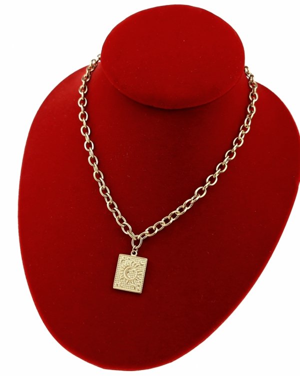 3436 Złoty łańcuszek naszyjnik 40+5cm stal chirurgiczna 316L