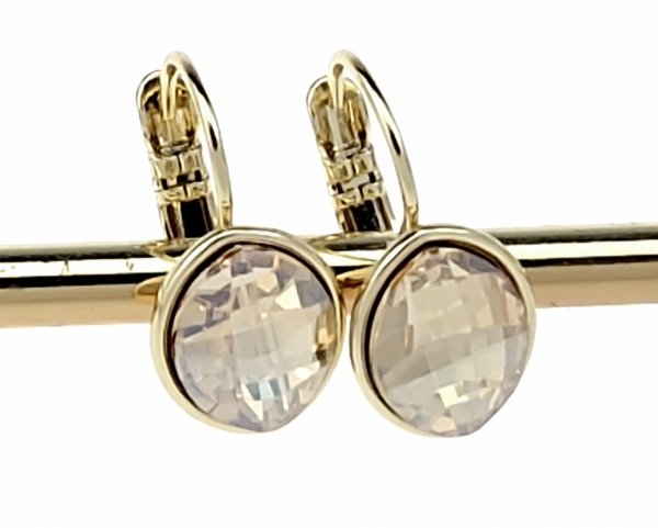 2568 Kolczyki złote pozłacane cyrkonie wiszące 14K Xuping Austrian Crystal