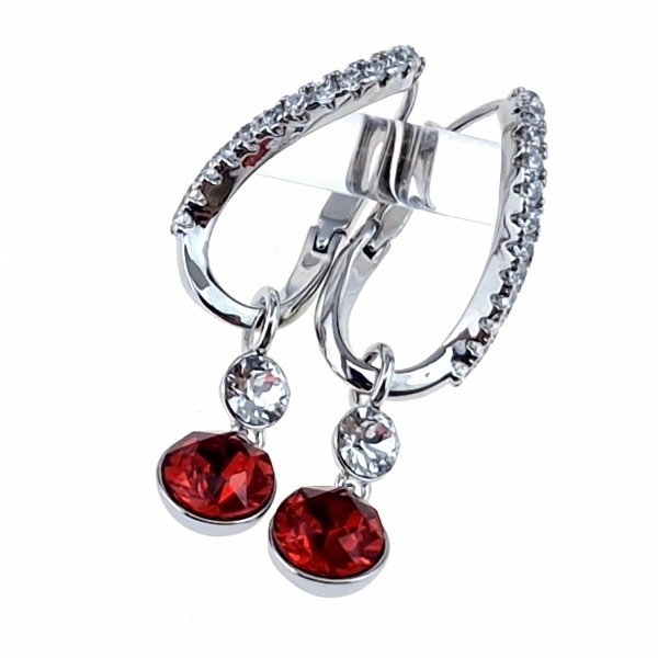 2388 Kolczyki srebrne pozłacane białym złotem wiszące Xuping Austrian Crystal