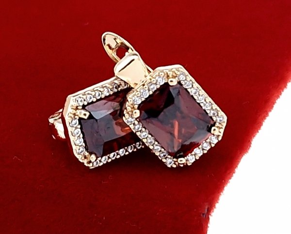 0129 Kolczyki złote cyrkonia pozłacane 18k Xuping wiszące 