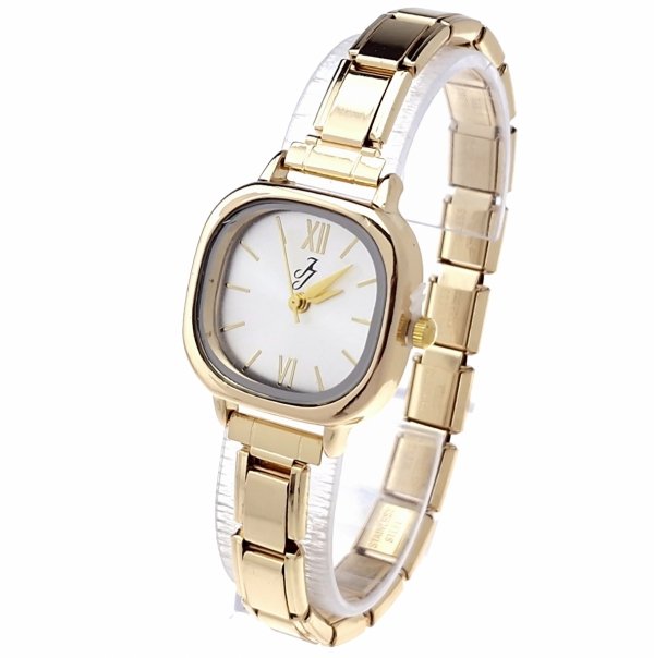 3293 Zegarek złoty na gumce modułowy stal nierdzewna rozciągliwy