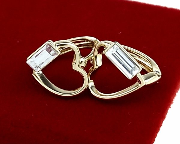 837 Kolczyki złote pozłacane 14k wiszące Austrian Crystal