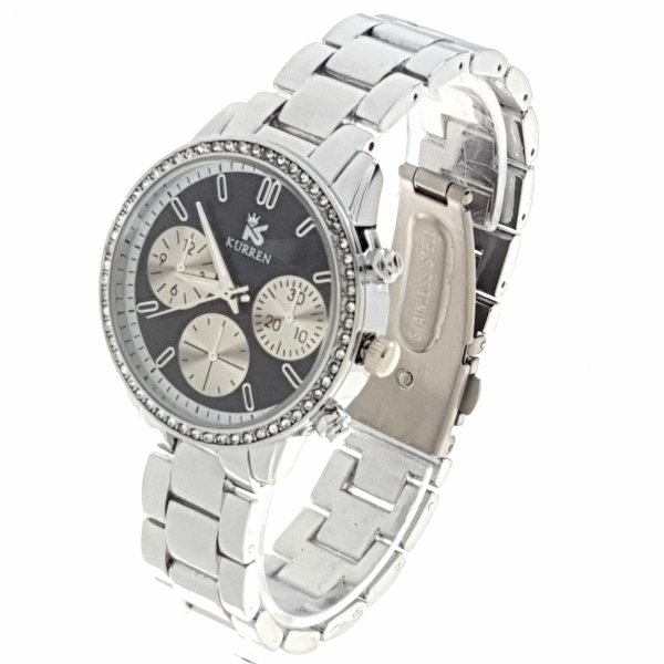 633 Ekskluzywny damski srebrny zegarek Kurren klasyk