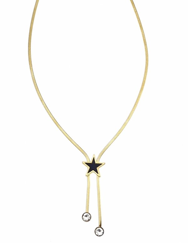 4595 Złoty łańcuszek naszyjnik 40+5cm stal chirurgiczna 316L serce