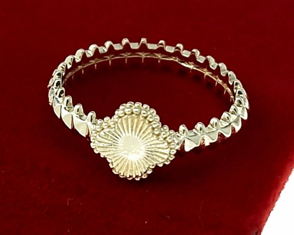 4805 Pierścionek złoty pozłacany 14k koniczyna marokańska