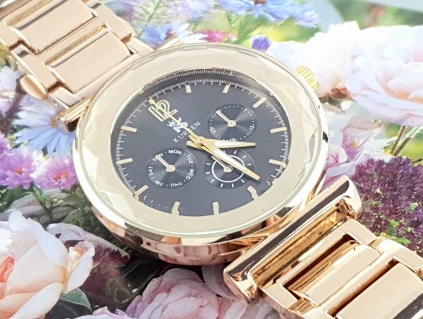 4849 Ekskluzywny damski złoty zegarek Kurren klasyk