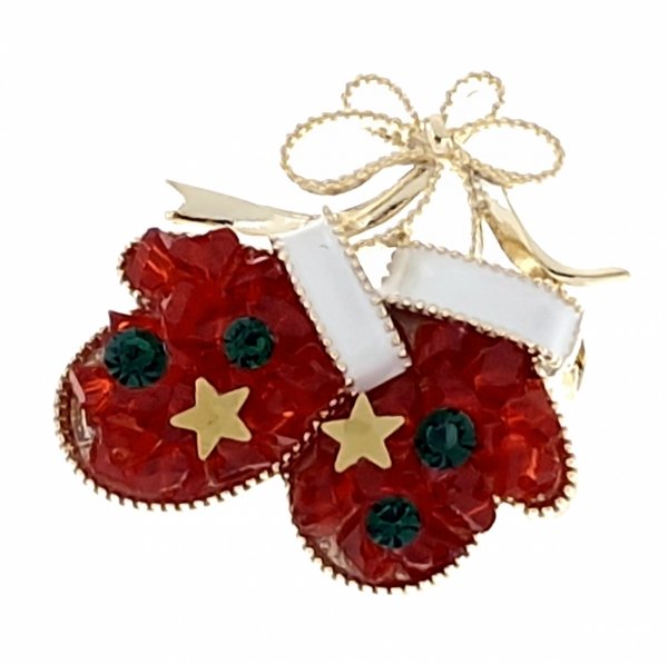 3675 Elegancka broszka złota cyrkonia przypinka pozłacana 14k Xuping Boże Narodzenie