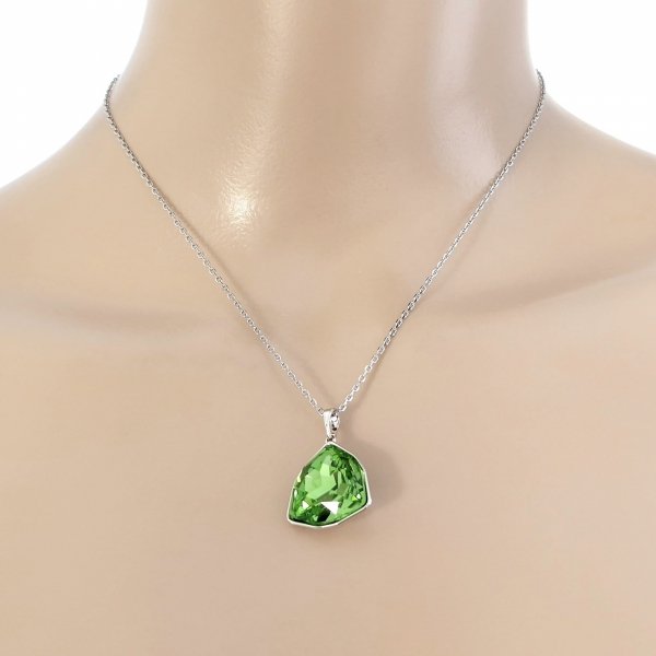 3497 Srebrny naszyjnik 40+5cm pozłacany białym złotem Swaro Austrian Crystal