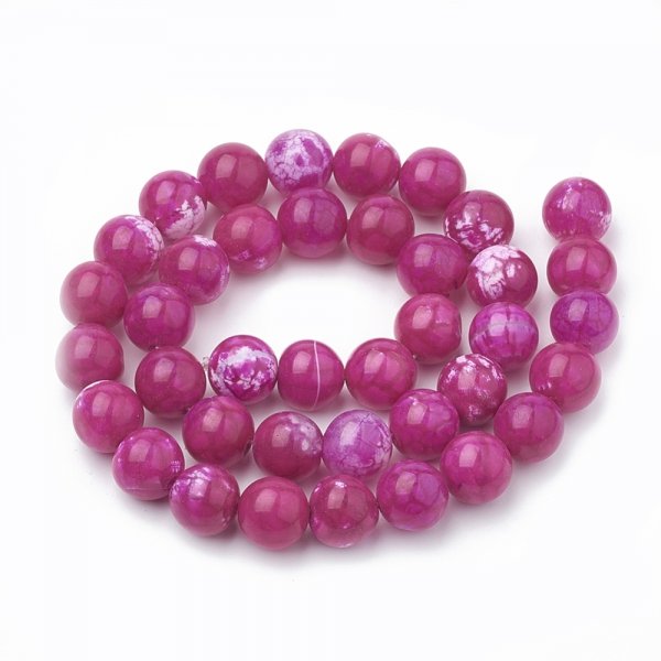 sz169 Agat pasiasty kamień naturalny kula 10mm pasmo 38cm