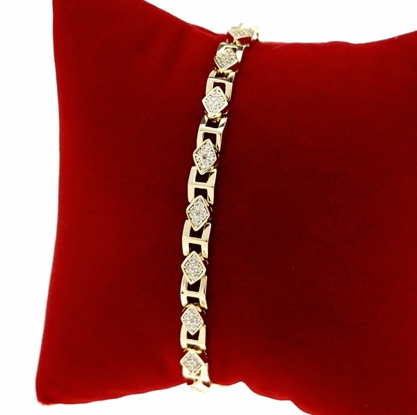 3811 Bransoletka elegancka cyrkonia złota 19cm pozłacana 14k Xuping