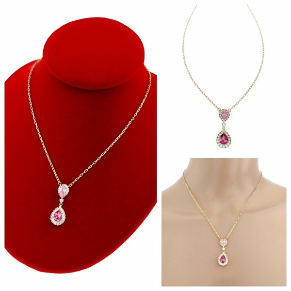 4494 Złoty łańcuszek Austrian Crystal 40+5 naszyjnik pozłacany 14K Xuping