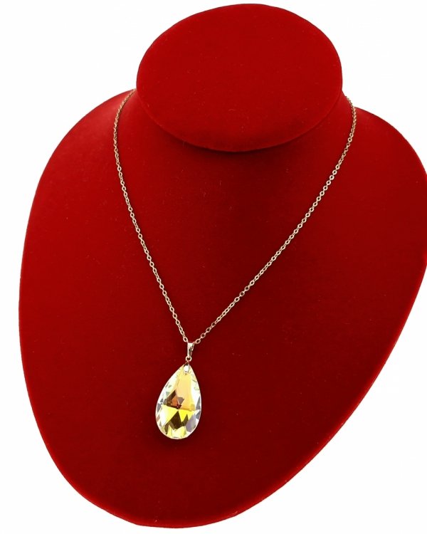 1673 Złoty łańcuszek Austrian Crystal 40+5 naszyjnik pozłacany 14K Xuping