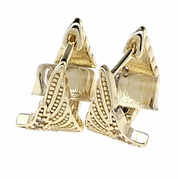 3956 Kolczyki złote pozłacane wiszące 14K cyrkonie 