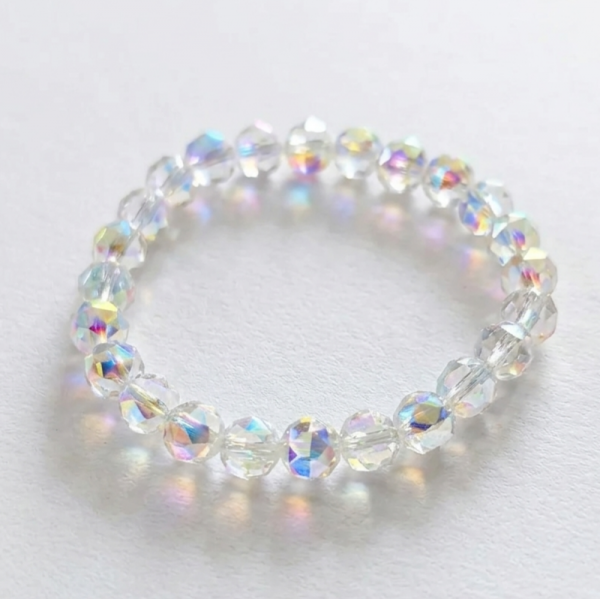 2606 Bransoletka kryształki na gumce jubilerskiej