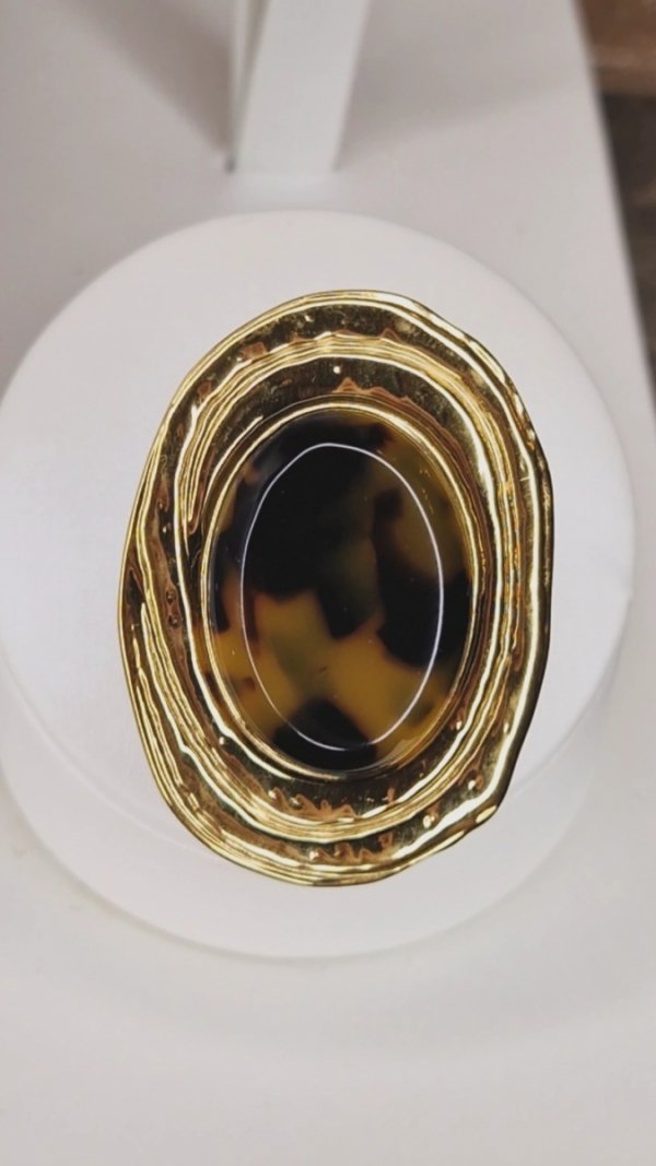 4290 Pierścionek złoty stal chirurgiczna 316L regulowany 