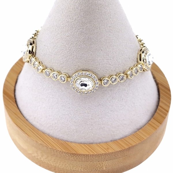 3783 Bransoletka elegancka złota 17+3cm pozłacana 14k Xuping Austrian Crystal