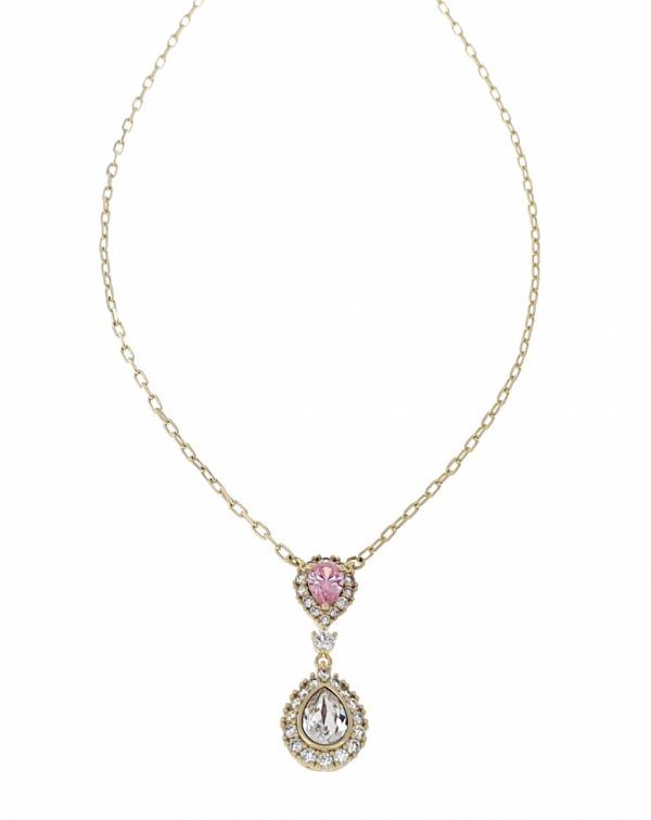 3344 Złoty łańcuszek Austrian Crystal 40+5 naszyjnik pozłacany 14K Xuping