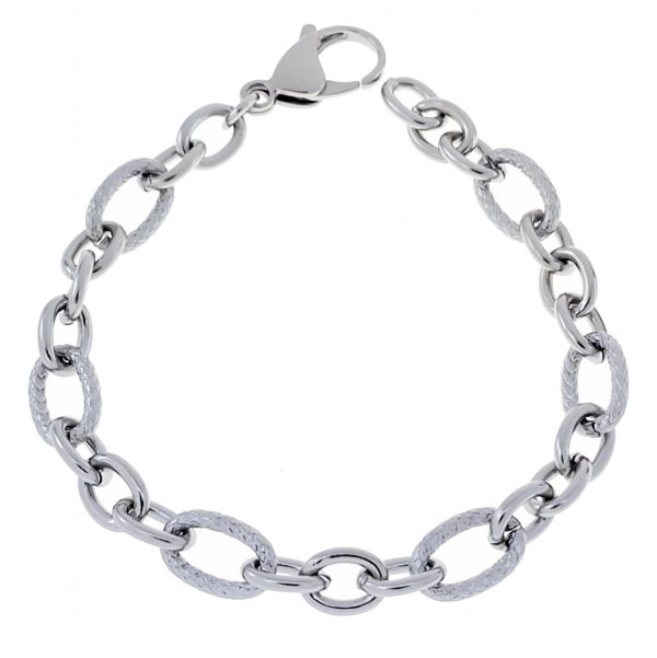 924 Bransoletka złota srebrna 19cm stal chirurgiczna 316L nierdzewna 