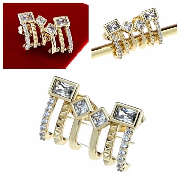 4240 Kolczyki złote pozłacane wiszące 14K Xuping cyrkonie