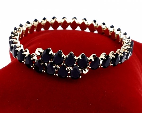 1647 Bransoletka elegancka złota bangla 6cm pozłacana 14k 
