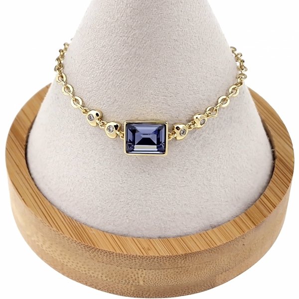 4761 Bransoletka elegancka złota 16,5+3cm pozłacana 14k Xuping Austrian Crystal