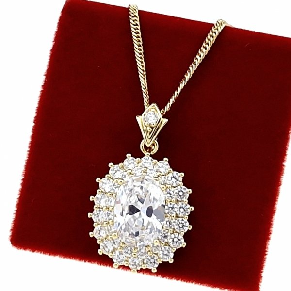 2801 Złota zawieszka cyrkonie błyszcząca pozłacana 14k Xuping 