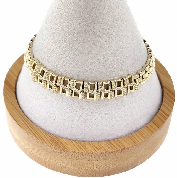 0146 Bransoletka elegancka złota 17+2cm pozłacana 14k Xuping 
