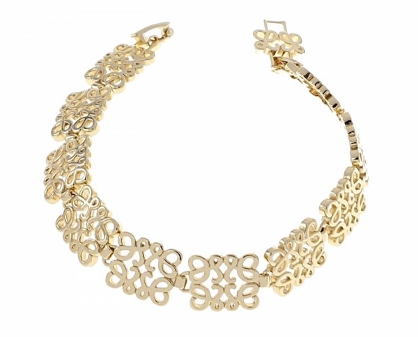1293 Bransoletka złota elegancka 18,5cm pozłacana 14k ażurowa apartowska
