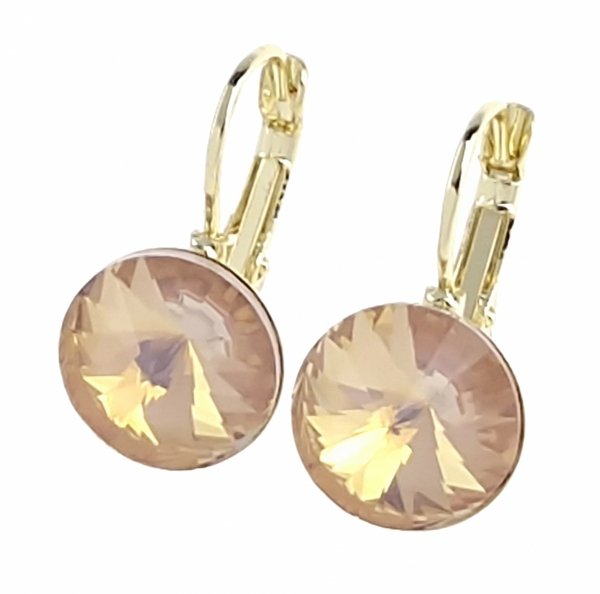 4684 Kolczyki złote Austrian Crystal cyrkonia pozłacane 14k Xuping wiszące