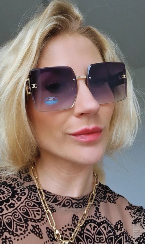 ok16 Damskie okulary przeciwsłoneczne ozdobne lato wakacje UV400