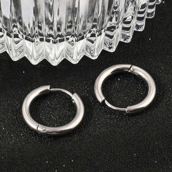 3886 Kolczyki 2x srebrne bigle stal chirurgiczna 1,6cm 