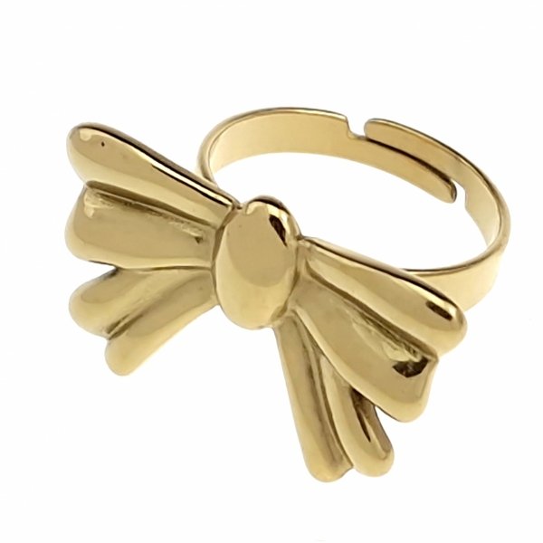 3313 Pierścionek złoty stal chirurgiczna 316L nierdzewna regulowany 