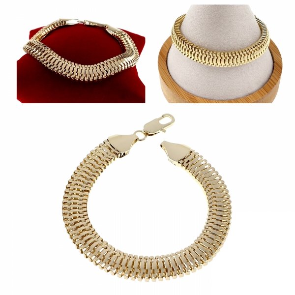 3627 Bransoletka elegancka złota 20cm pozłacana 14k 