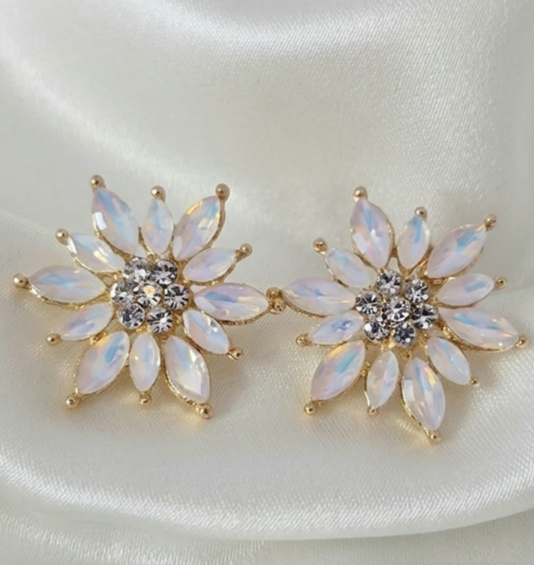 3090 Kolczyki złote pozłacane wtyczki 14K cyrkonie 